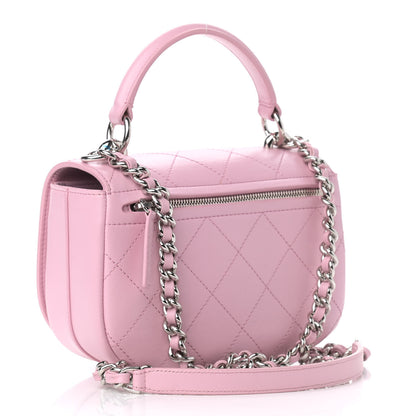 Chanel Calfskin Stitched Small Ring My Bag Flap Crossbody Pink 2 of 10