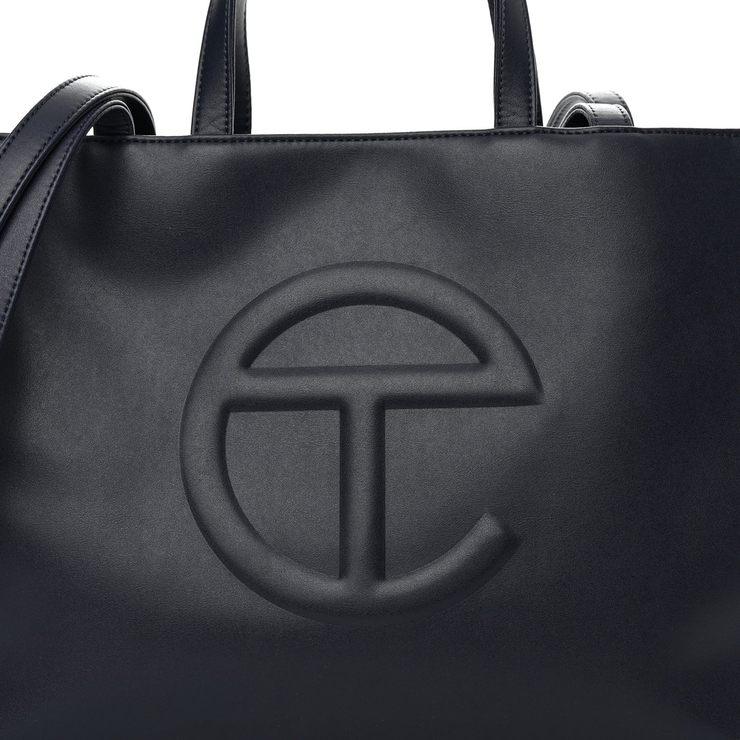 Vegan Leather Medium Shopping Bag Navy