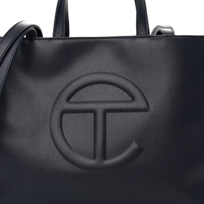 Telfar Vegan Leather Medium Shopping Bag Navy 8 of 11