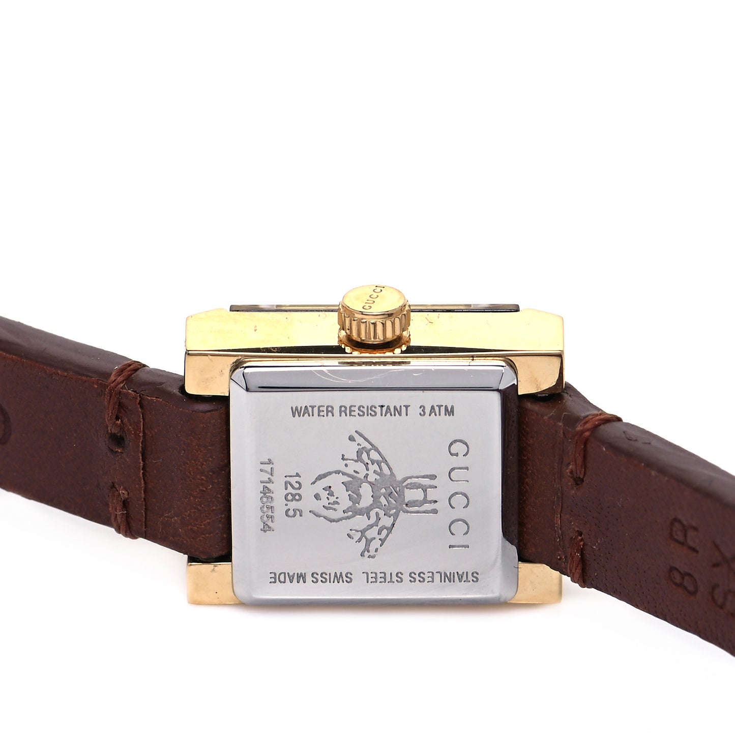Stainless Steel Calfskin Mother of Pearl 14mm G-Frame Square Double Wrap Quartz Watch