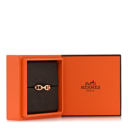 Hermes 18K Rose Gold PM Chaine d'Ancre Enchainee Ring 57 8 7 of 7