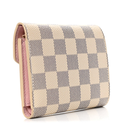 Louis Vuitton Damier Azur Victorine Wallet Rose Ballerine 2 of 4