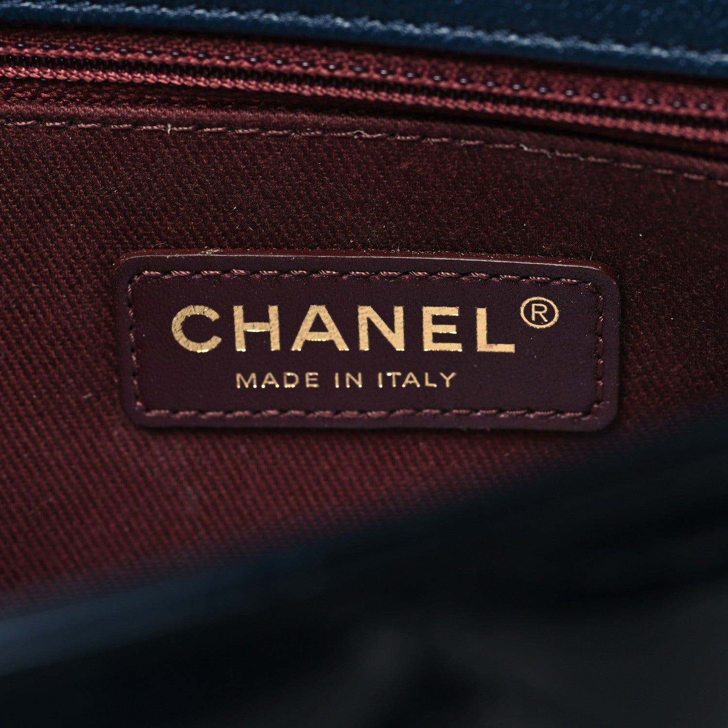 Chanel Patent Goatskin Quilted Medium CC Eyelet Flap Blue 6 of 11