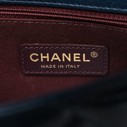 Chanel Patent Goatskin Quilted Medium CC Eyelet Flap Blue 6 of 11