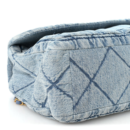 Chanel Washed Denim Quilted Flap Bag Blue 8 of 9