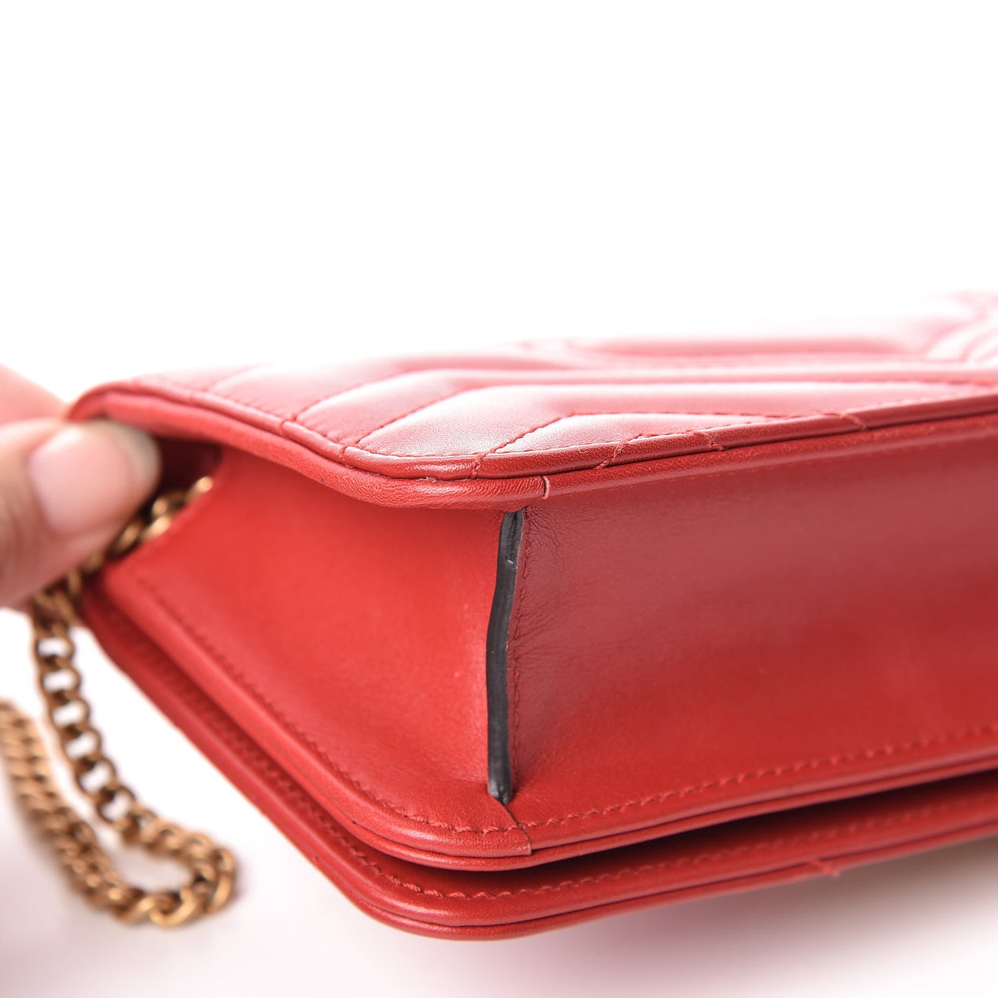 Calfskin Matelasse GG Marmont Mini Bag Hibiscus Red