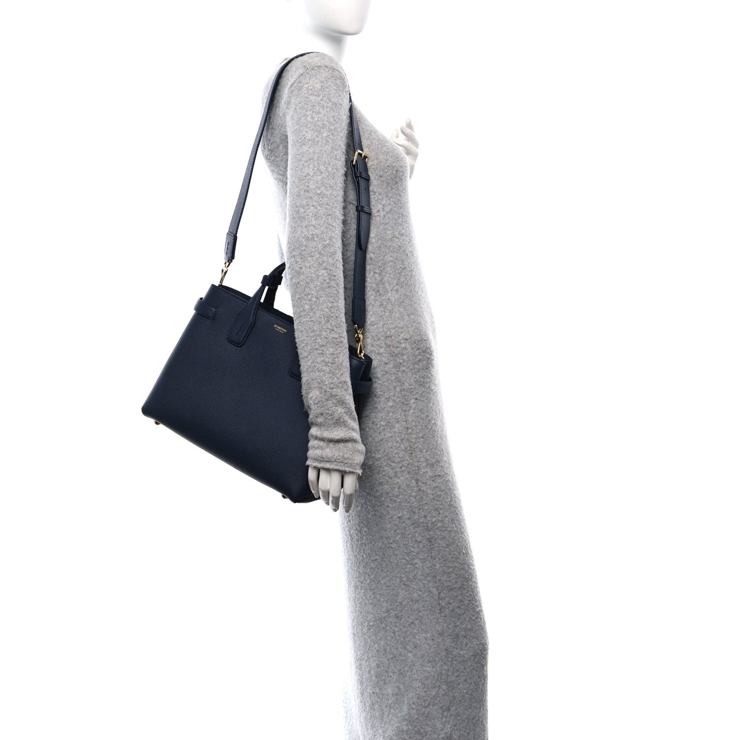 Derby Calfskin Vintage Check Medium Banner Tote Regency Blue