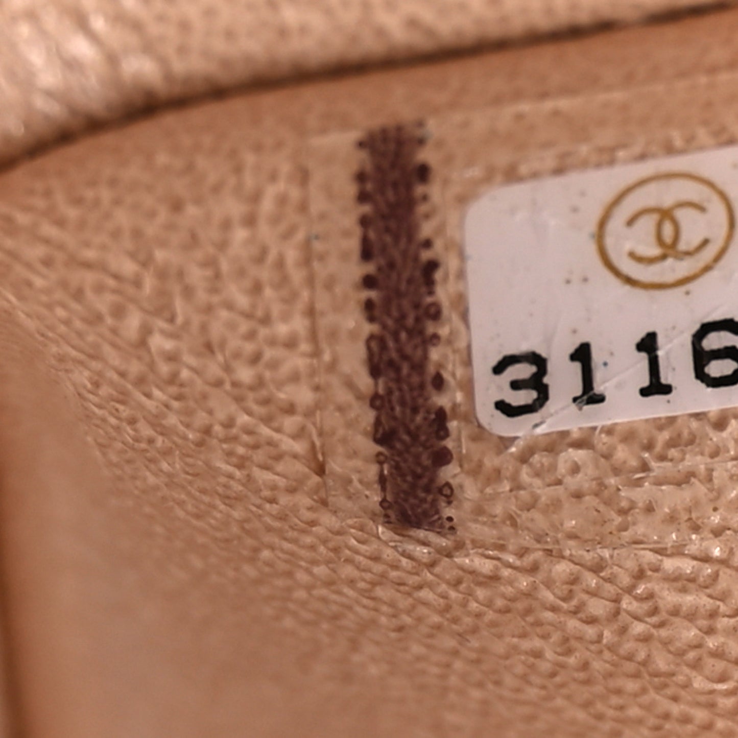 Iridescent Calfskin Quilted Medium Double Flap Beige