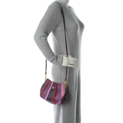 Prada Nappa Trembled Blossoms Stripes Crossbody Ibisco Viola 3 of 9