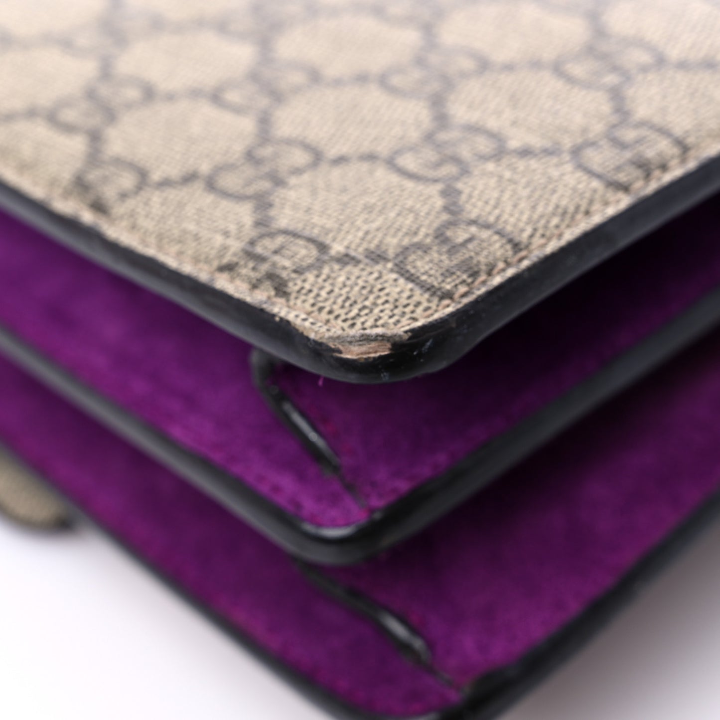 GG Supreme Monogram Embroidered Small Dionysus Shoulder Bag Purple