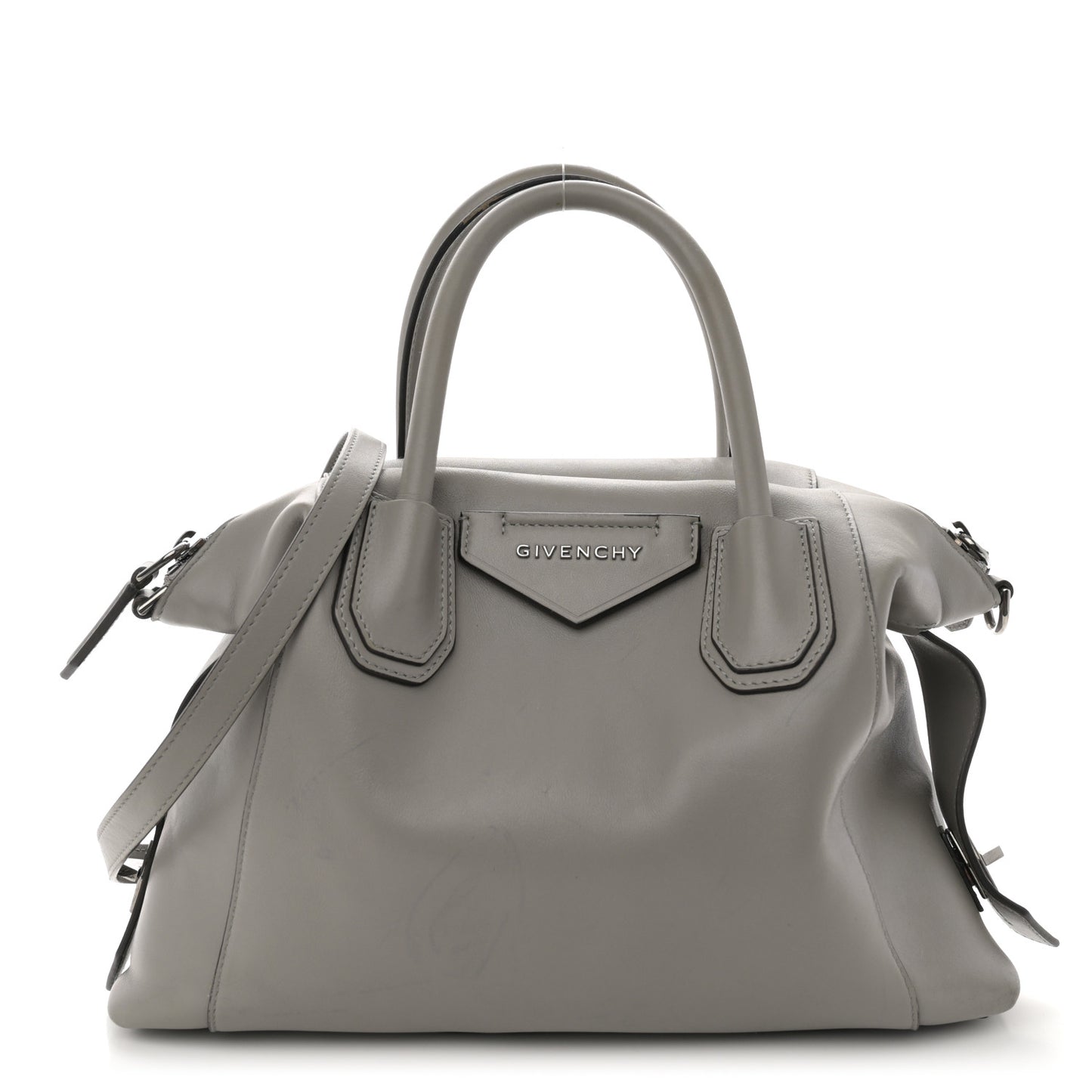 Calfskin Small Soft Antigona Pearl Grey