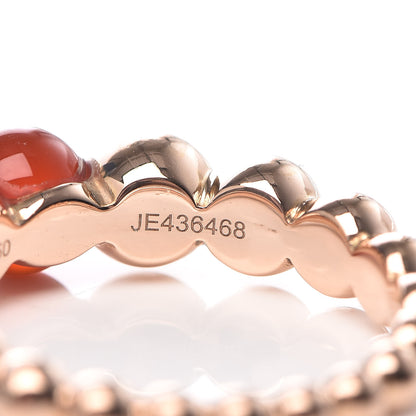 Van Cleef & Arpels 18K Rose Gold Carnelian Perlee Couleurs Variation Ring 50 5.25 5 of 6