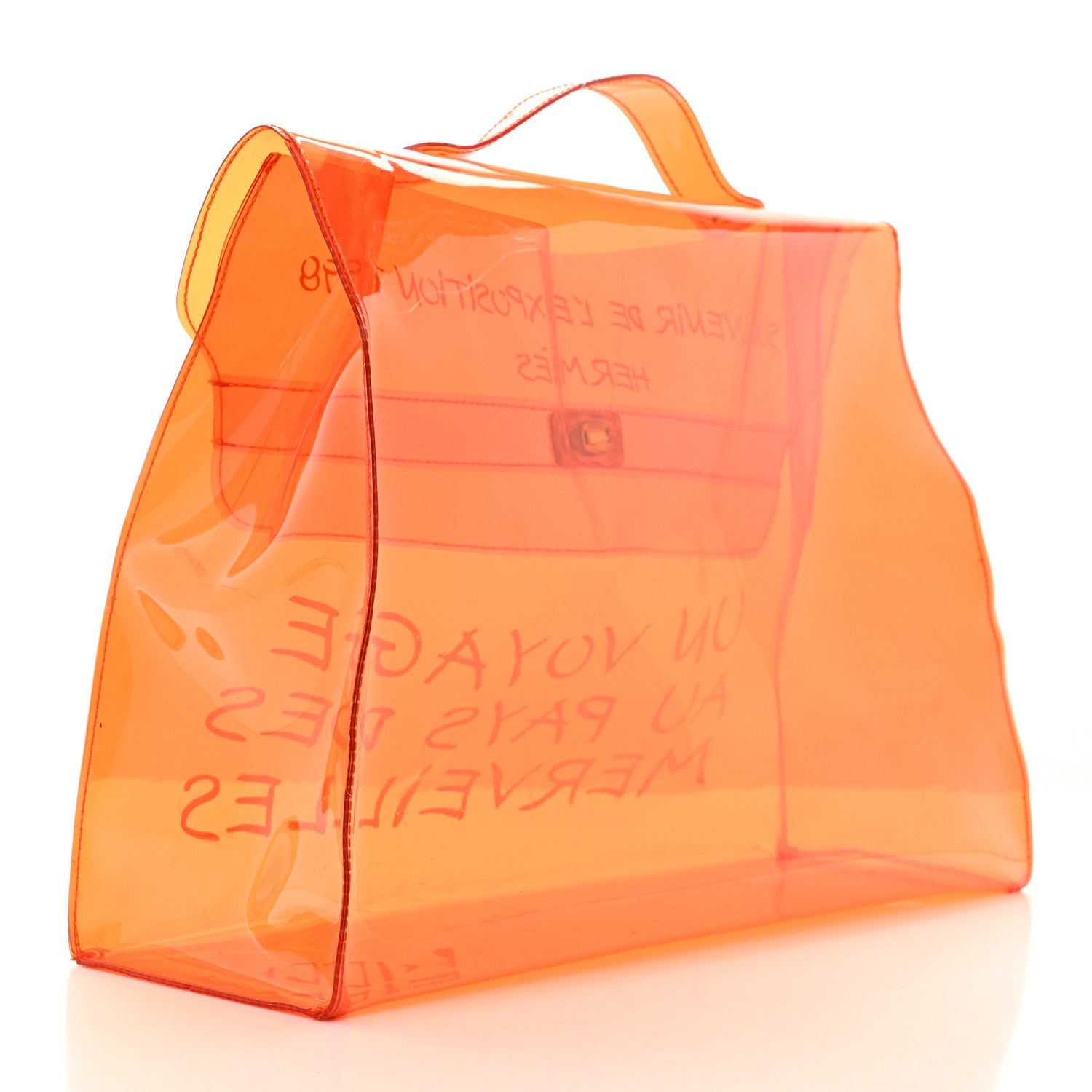 Hermes Vinyl Souvenir De L'Exposition Kelly Orange 2 of 13