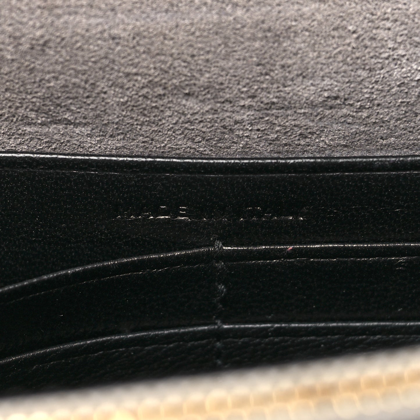 Metallic Calfskin Kate Monogram Tassel Chain Wallet Silver