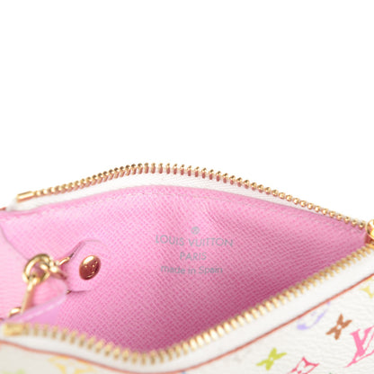 Louis Vuitton Monogram Multicolor Key Pouch White Litchi 6 of 7