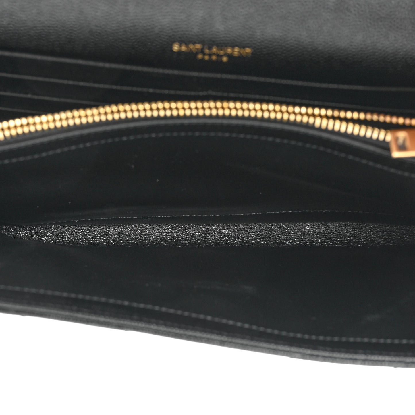 Grain De Poudre Matelasse Chevron Monogram Chain Wallet Black