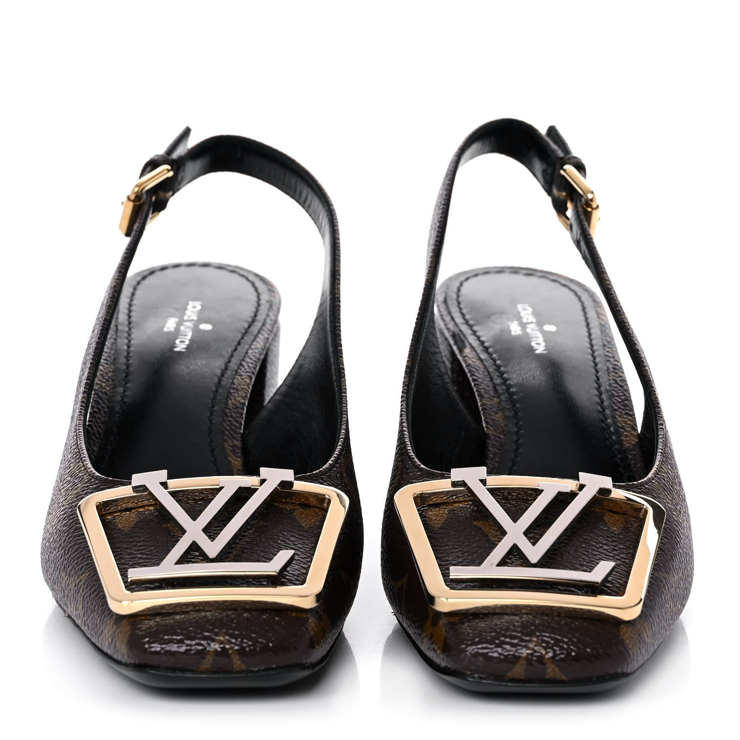 Louis Vuitton Monogram Madeleine Slingback Pumps 36.5 Brown 2 of 9