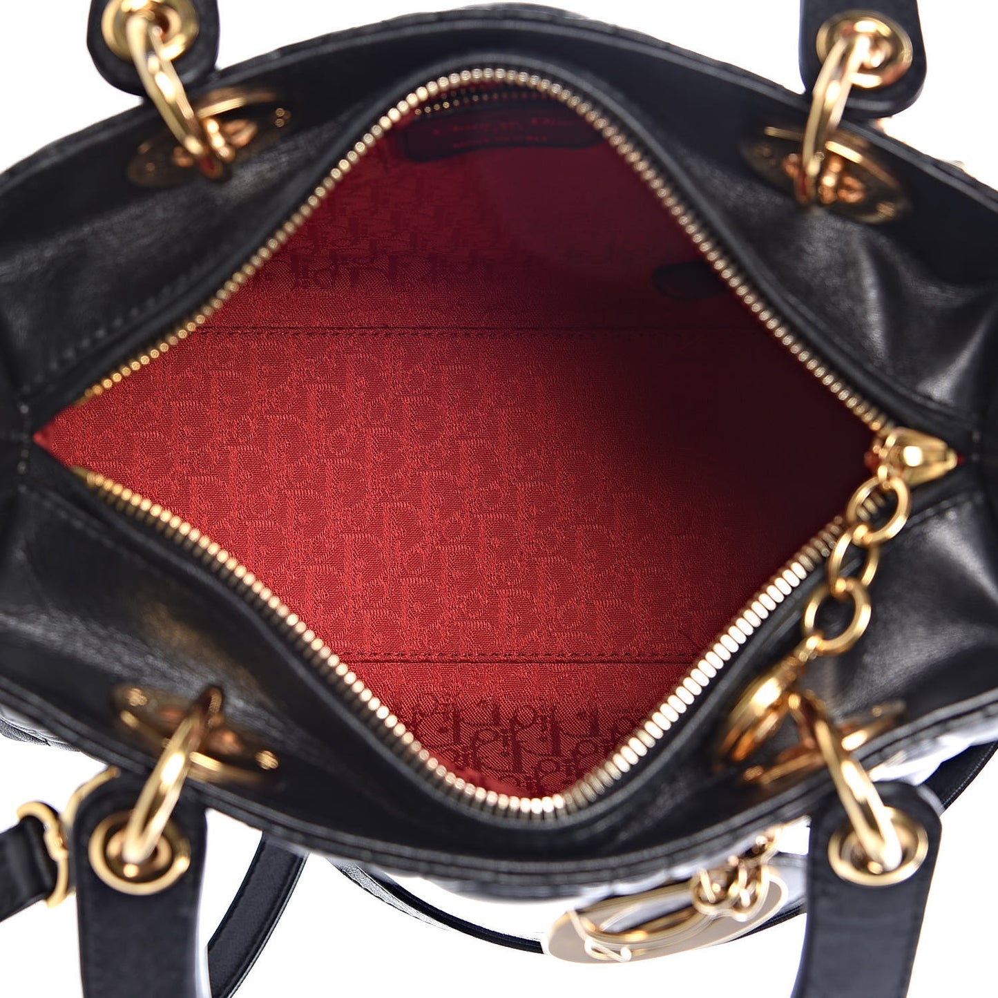 Lambskin Cannage Medium Lady Dior Black