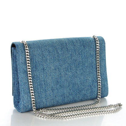 Saint Laurent Denim Medium Classic Monogram Satchel Blue 3 of 8