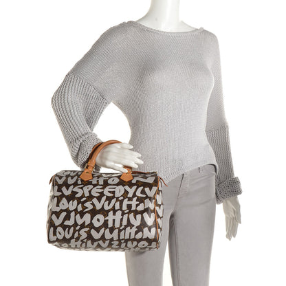 Louis Vuitton Monogram Graffiti Speedy 30 Silver 2 of 7