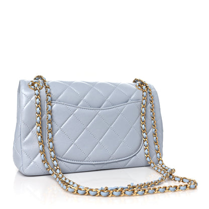 Chanel Lambskin Quilted Braided CC Flap Blue 3 of 10