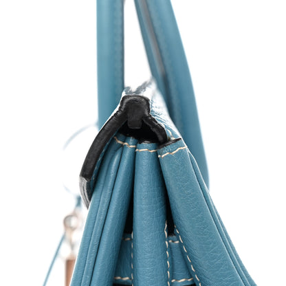 Hermes Taurillon Clemence Birkin 35 Blue Jean 12 of 14