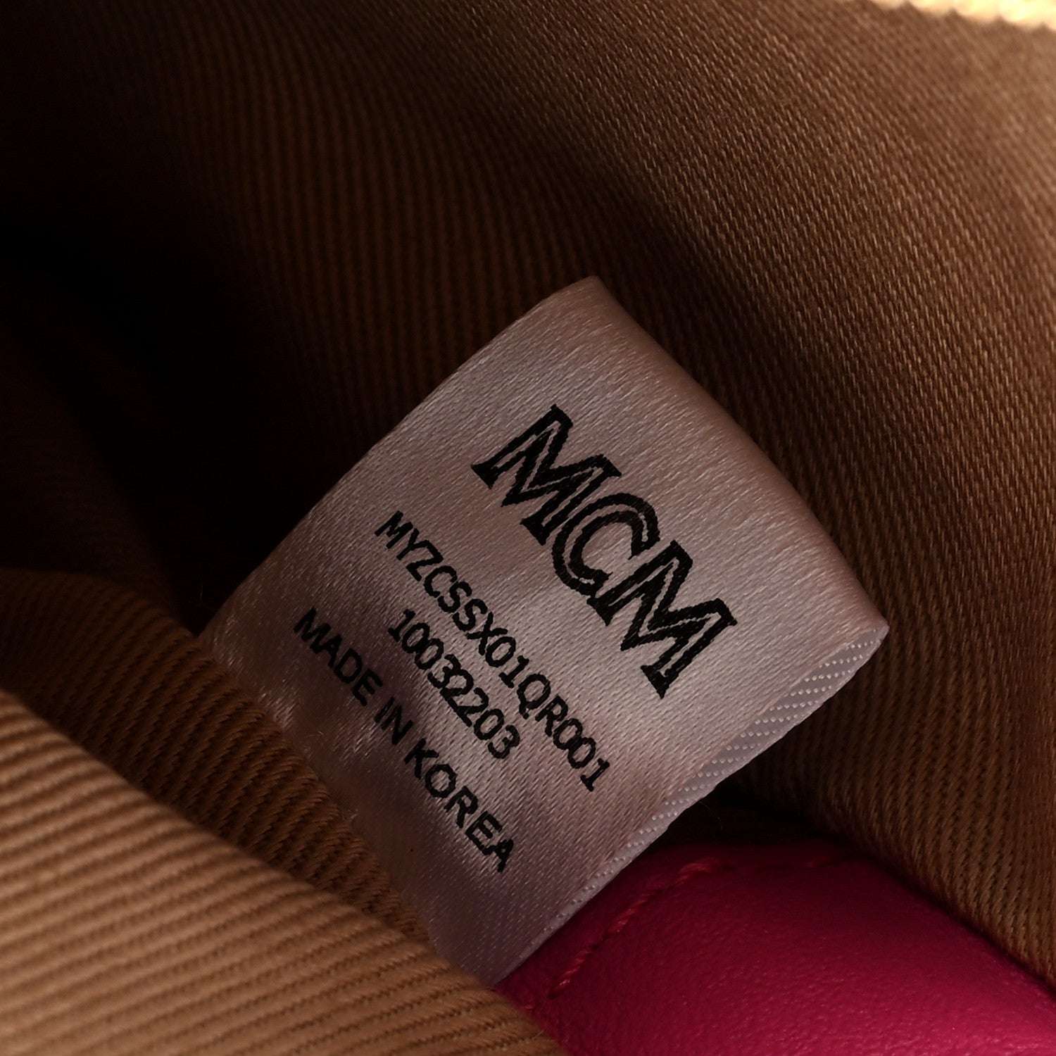 MCM Calfskin Color Splash Mini Pouch on Chain Pink 6 of 9