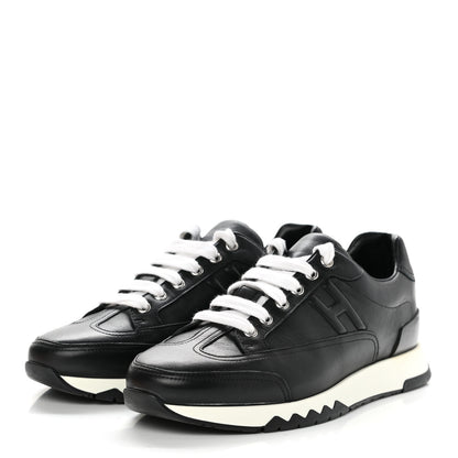 Hermes Calfskin Womens Trail Sneakers 39.5 Black 3 of 8