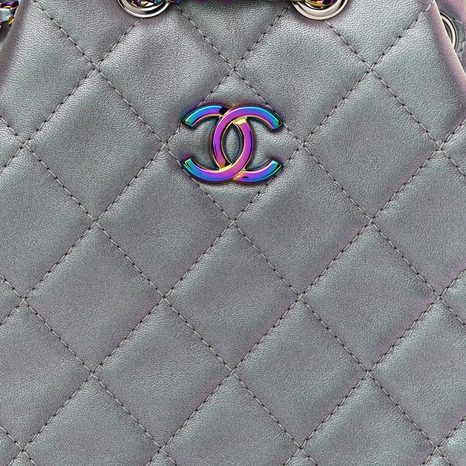 Chanel Iridescent Lambskin Calfskin Small Quilted Gabrielle Backpack Light Purple 8 of 10