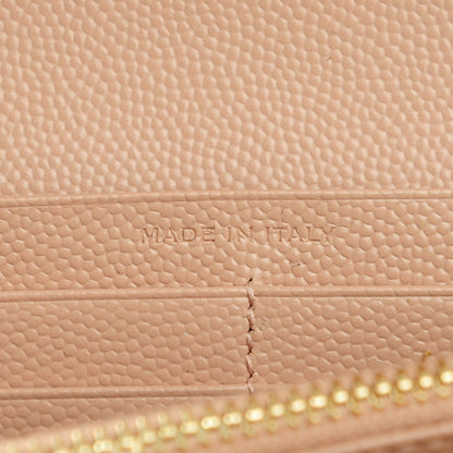 Saint Laurent Grain De Poudre Matelasse Chevron Monogram Wallet Pale Blush 8 of 8