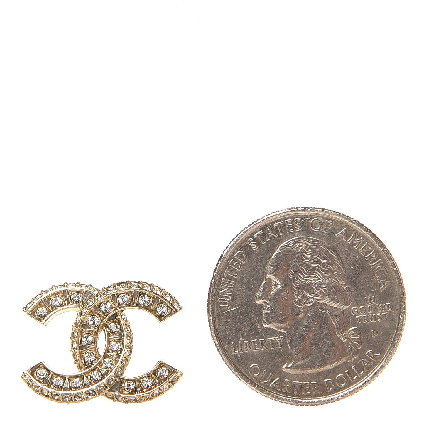 Crystal CC Earrings Gold
