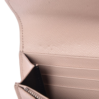 Saint Laurent Grain De Poudre Matelasse Large Monogram Flap Wallet Pale Pink 8 of 8