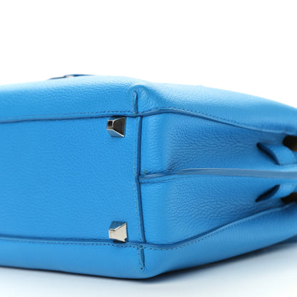 MCM Grained Calfskin Mini Milla Tote Tile Blue 7 of 11