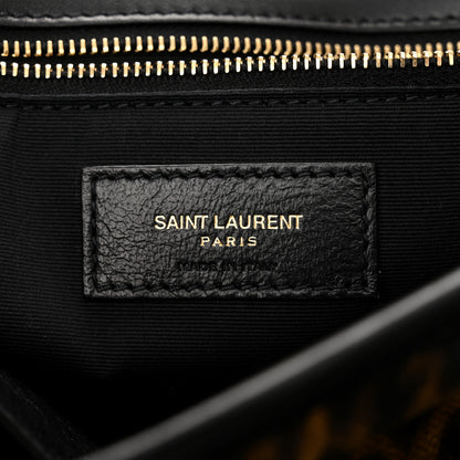 Saint Laurent Smooth Calfskin Canvas Leopard Print Medium Niki Chain Satchel Light Natural 6 of 11