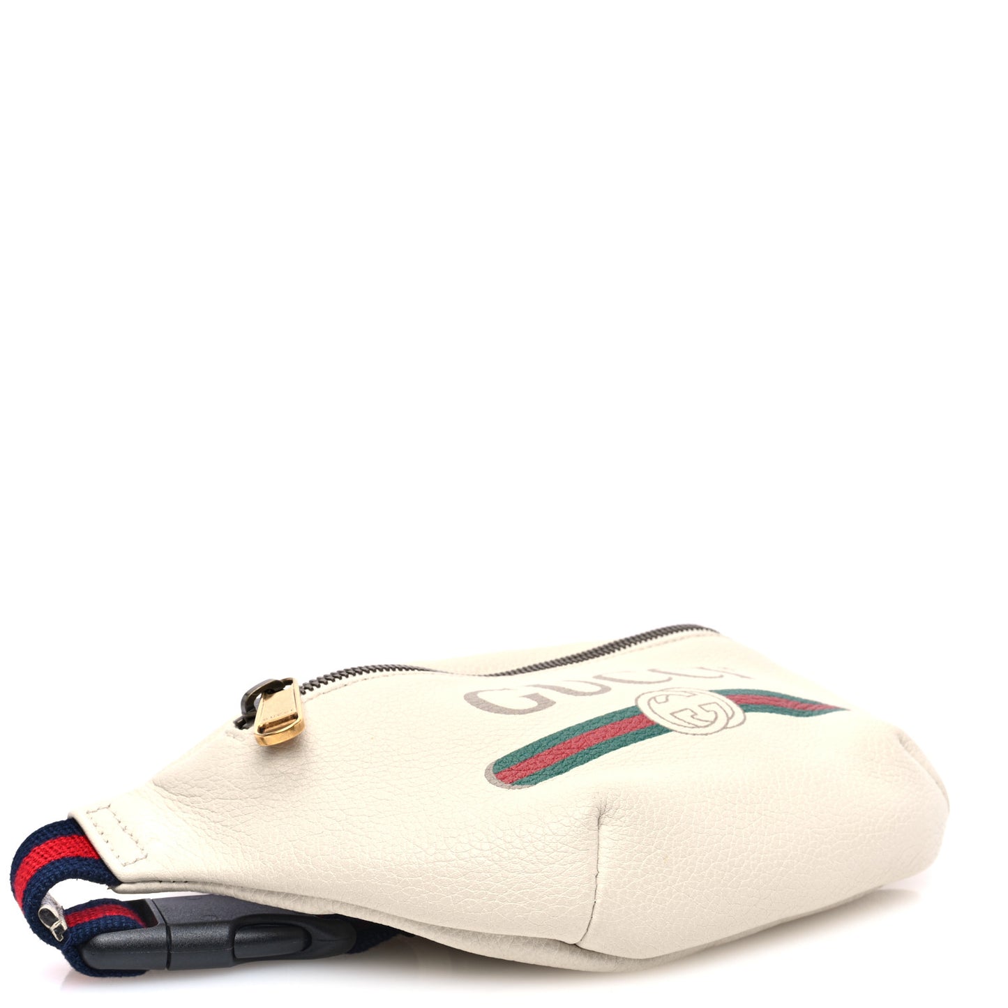 Grained Calfskin Small Logo Belt Bag White