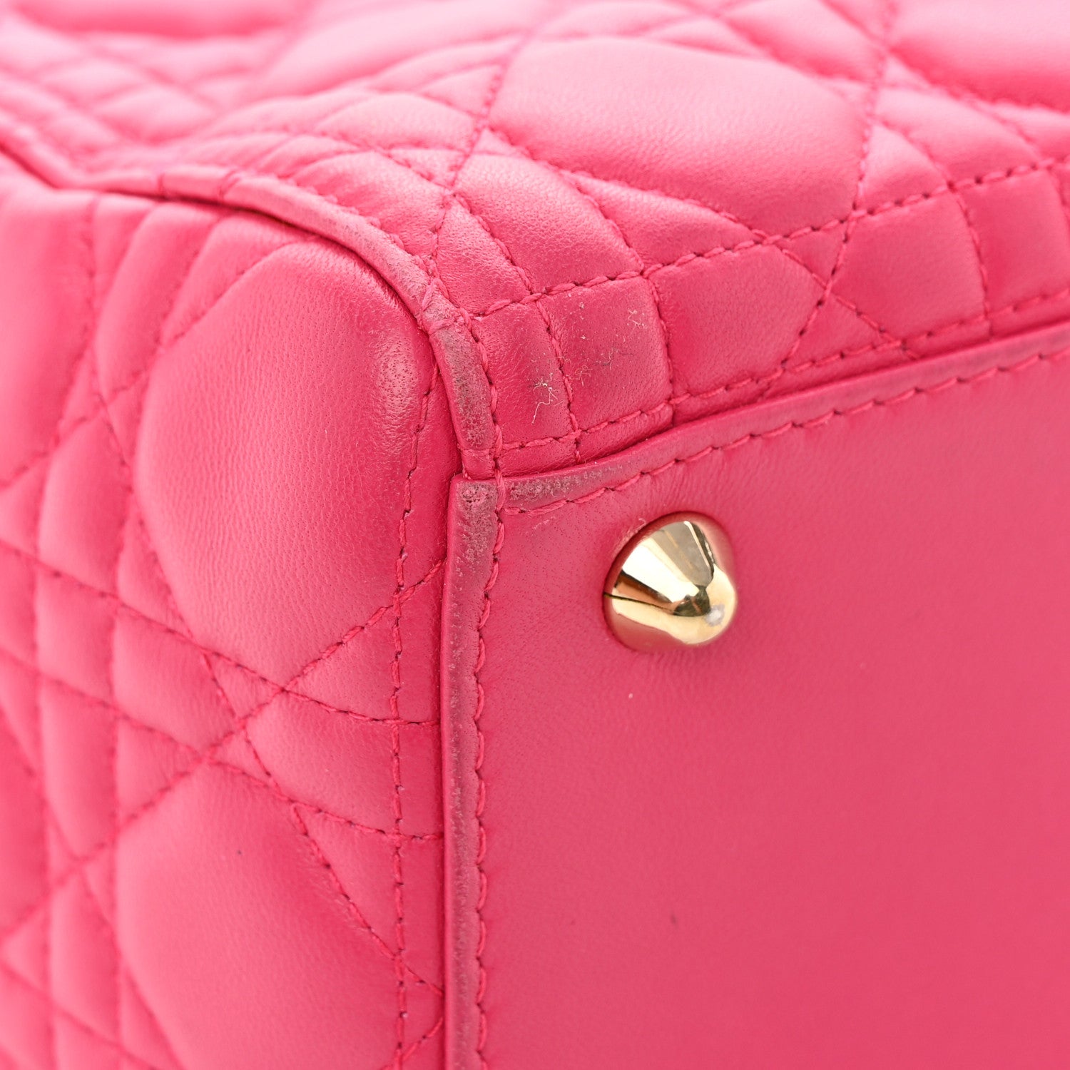 Christian Dior Lambskin Cannage Large Lady Dior Fuchsia 17 of 21