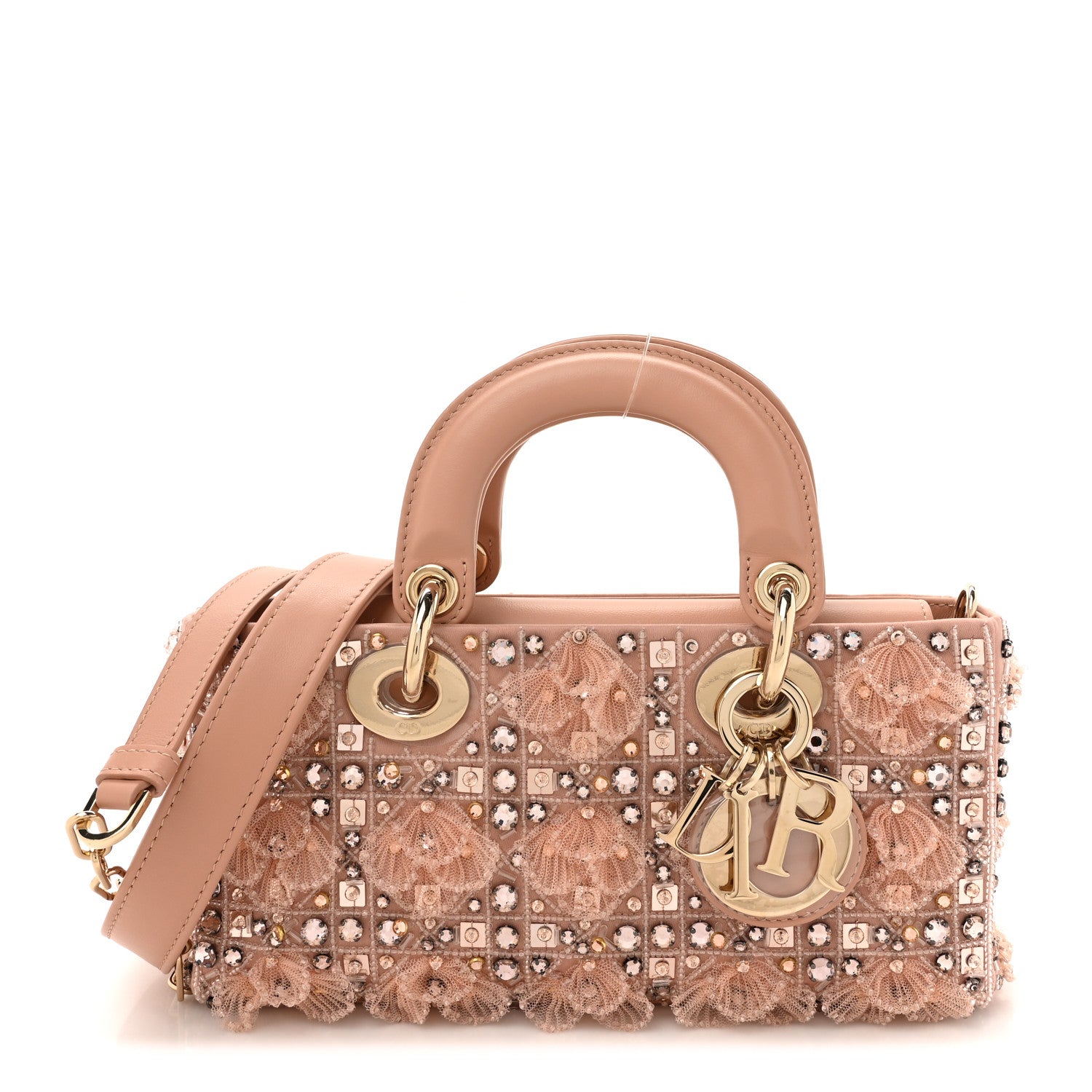 Christian Dior Satin Crystal Bead Embroidered Lady D-Joy Rose Multicolor 1 of 10