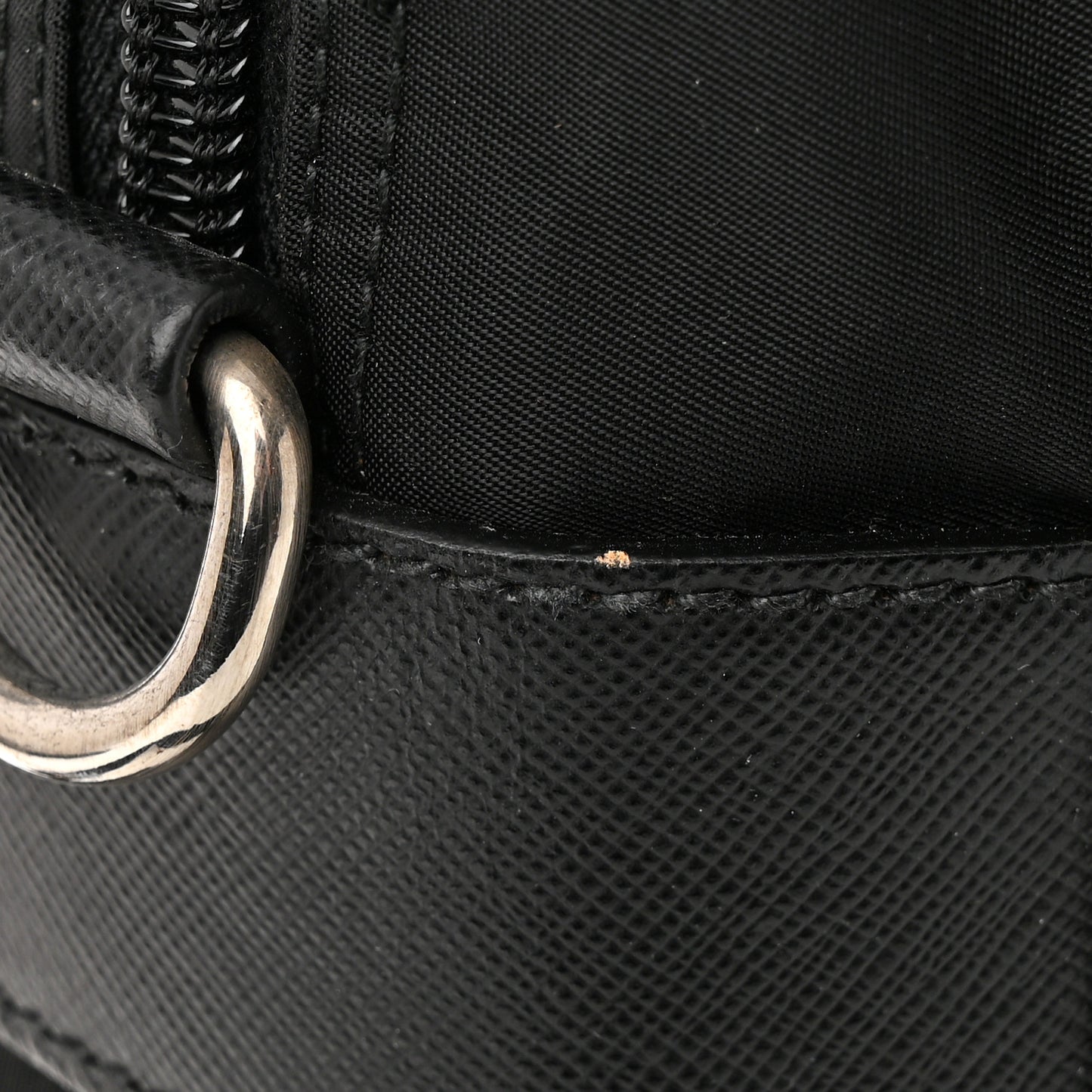 Tessuto Nylon Saffiano Briefcase Black