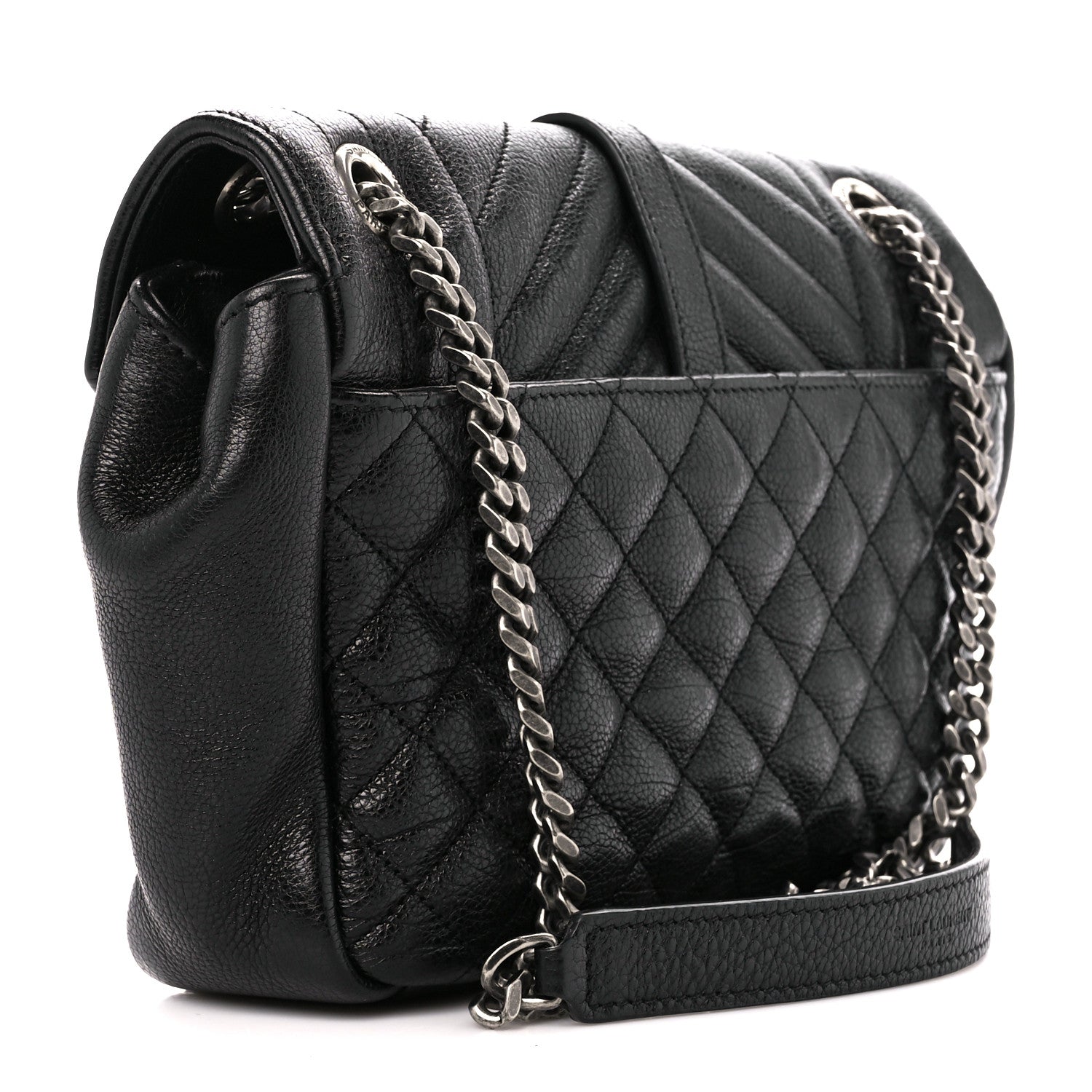 Saint Laurent Sheepskin Tri-Quilt Monogram Medium College Bag Black 3 of 11