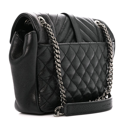 Saint Laurent Sheepskin Tri-Quilt Monogram Medium College Bag Black 3 of 11