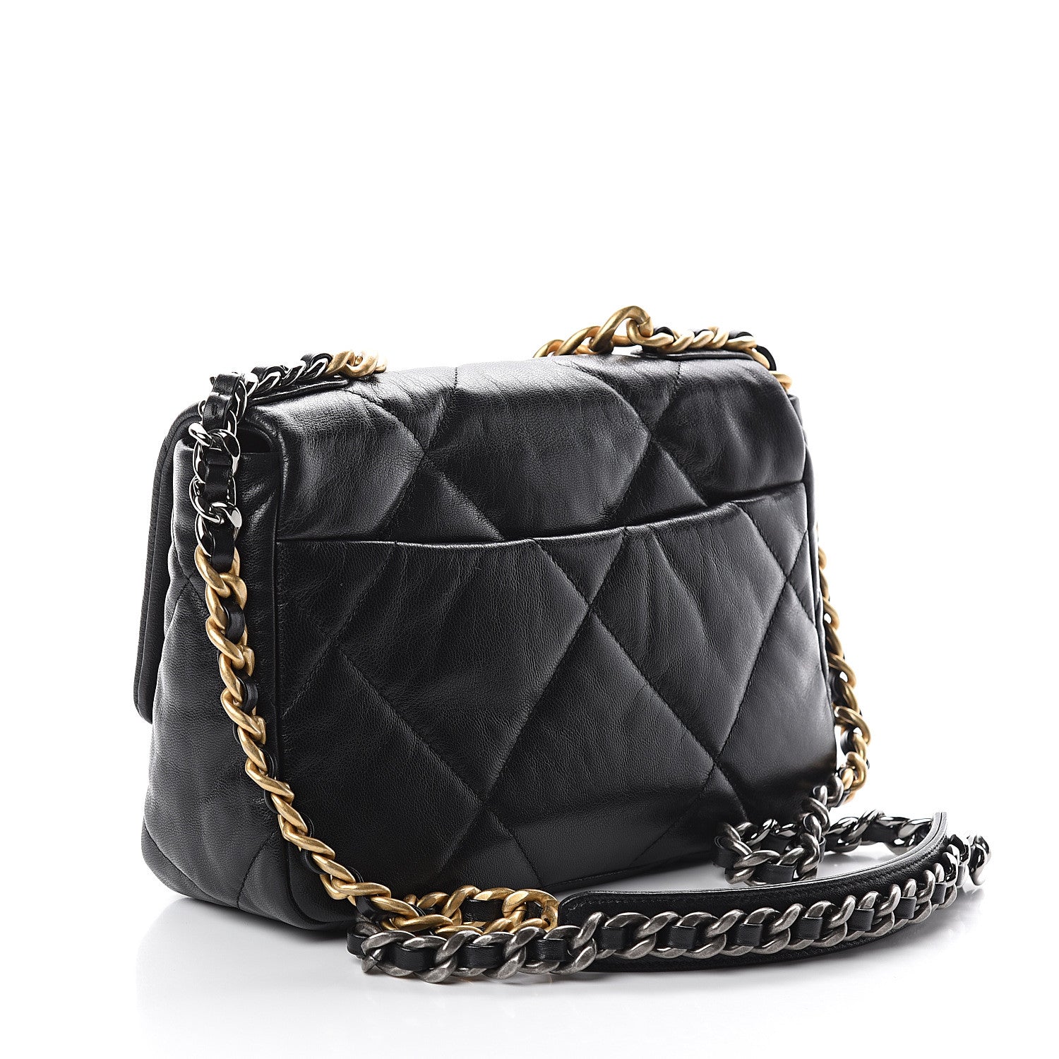 Chanel Goatskin Quilted Medium 19 Flap Black 2 of 8
