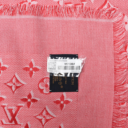 Louis Vuitton Silk Wool Monogram Umbra Shawl Rouge 3 of 3