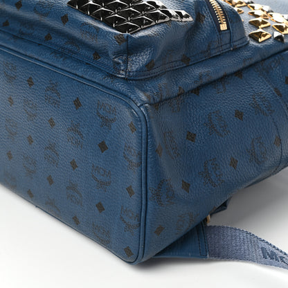 MCM Visetos Studded Medium Stark M Backpack Blue 9 of 9