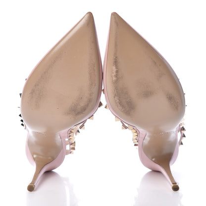 Valentino Garavani Calfskin Rockstud Ankle Strap 100mm Pumps 40 Water Rose 7 of 8