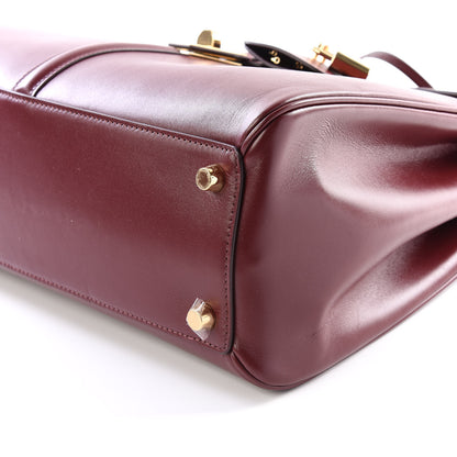 Celine Satinated Calfskin Medium 16 Top Handle Bag Light Burgundy 6 of 10