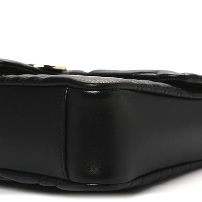Gucci Lambskin Matelasse Large GG Marmont Shoulder Bag Black 10 of 11