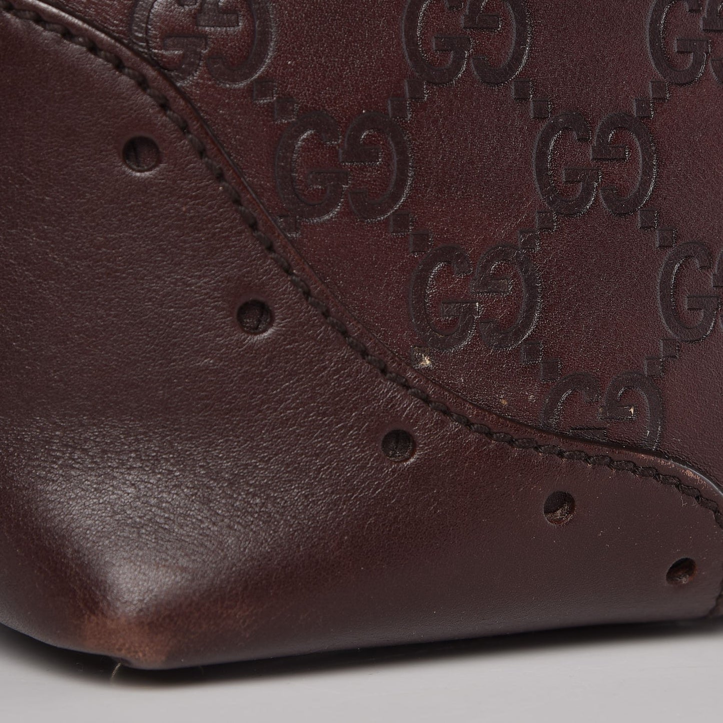 Guccissima Large Punch Tote Chocolate Brown