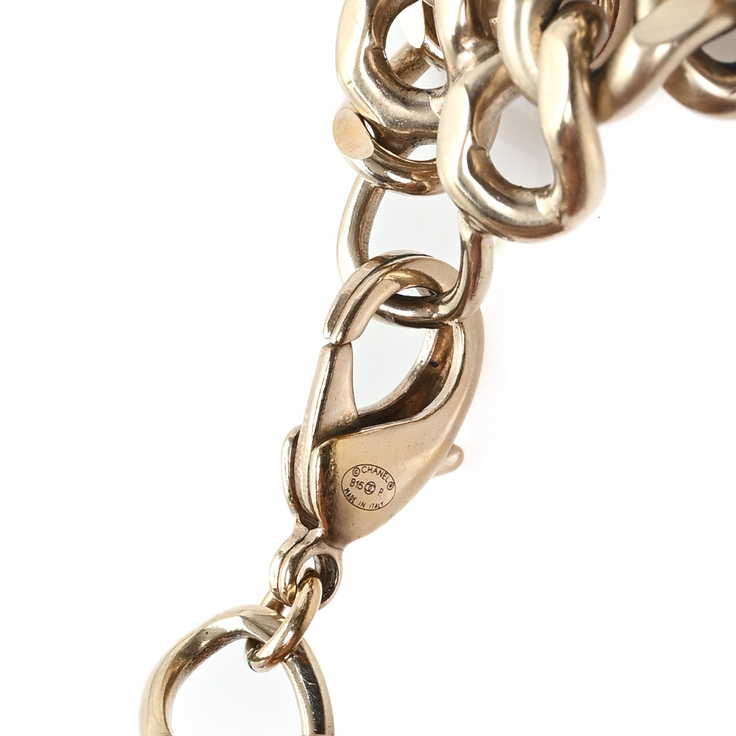 Chanel Oversized Chain Logo Short Necklace Gold Silver 4 of 4