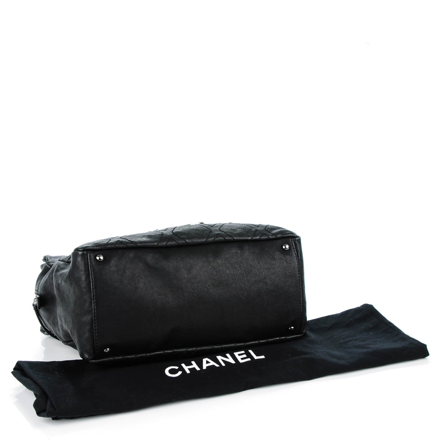 Chanel Calfskin Large Diamond Stitch Tote Black 4 of 7