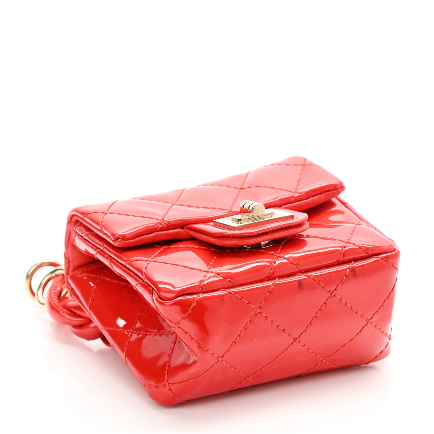 Patent Quilted 2.55 Ankle Wrist Bag Red